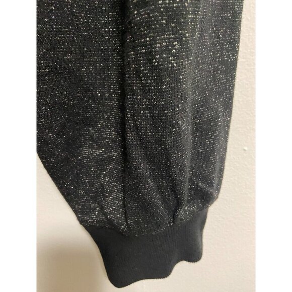 KARL LAGERFELD Puff-Sleeve Crew-Neck Sweater In Black/Silver Size XL - Picture 7 of 10